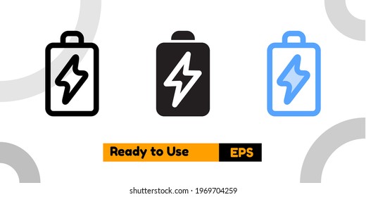 charge icon with three style for social media, website, and presentation