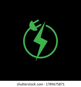 charge illustrations and lightning symbols for electric power technology logos