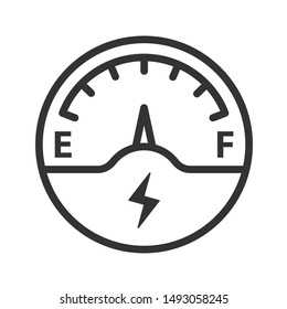 charge indicator outline vector icon isolated on white background. electric charge indicator flat icon for web, mobile and user interface design. electric ecological transport concept