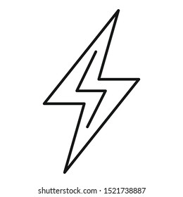 Charge lightning bolt icon. Outline charge lightning bolt vector icon for web design isolated on white background