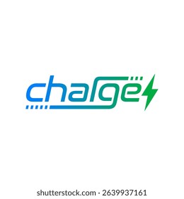 charge logo. charge concept with lightning symbol. charge logo for electric vehicles