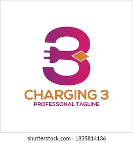 Charge logo design vector illustration template