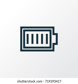 Charge Outline Symbol. Premium Quality Isolated Full Battery Element In Trendy Style.