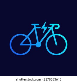 Charge Parking Eco Electric Bicycle Silhouette Icon. Ecology Ebike Environment Transportation Icon. Bike Charge Station Glyph Pictogram. Sharing Power Station. Isolated Vector Illustration.