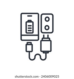 charge phone icon. vector.Editable stroke.linear style sign for use web design,logo.Symbol illustration.