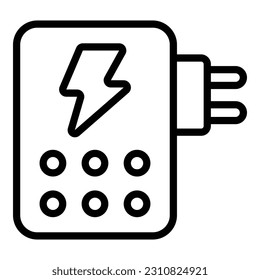 Charge plug icon outline vector. Cable energy. Power charger