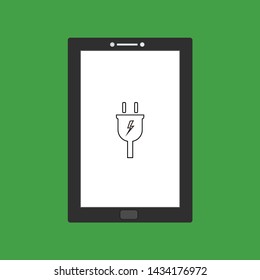 charge, power supply, fast charging smartphone concept vector flat design illustration
