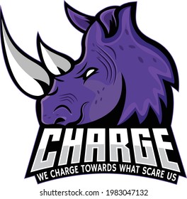 CHARGE RHINO MASCOT ESPORTS  GAMMING LOGO