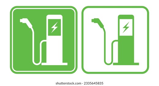 Charge Station for Ecology Hybrid Vehicle Silhouette Icon.Charging point symbol for electric cars. Electric Car Charger Glyph Pictogram. Electric Car Recharge Sign. Isolated Vector Illustration.