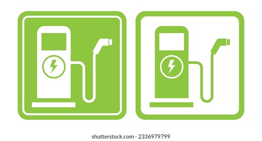 Charge Station for Ecology Hybrid Vehicle Silhouette Icon.Charging point symbol for electric cars. Electric Car Charger Glyph Pictogram. Electric Car Recharge Sign. Isolated Vector Illustration.