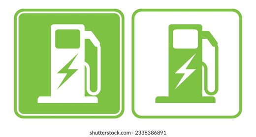 Charge Station for Ecology Hybrid Vehicle Silhouette Icon.Charging point symbol for electric cars. Electric Car Charger Glyph Pictogram. Electric Car Recharge Sign. Isolated Vector Illustration.