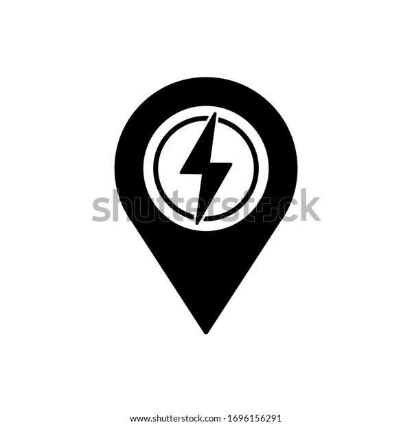 Charge station point outline\
icon. Symbol, logo illustration for mobile concept and web\
design.