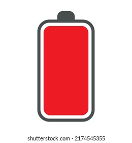 Charge status flat symbol. Charge or recharge indicator, power loading isolated vector illustration. Smartphone UI symbol