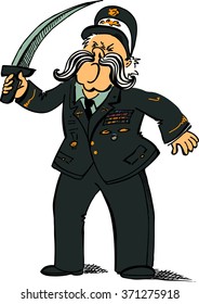 Charge! Vector image with an army general