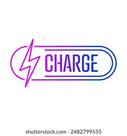 palabra de Recargo y concepto de símbolo del rayo. logotipo de Recargo. concepto de carga de Vector