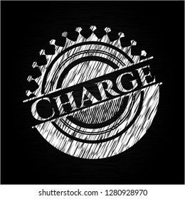 Charge written with chalkboard texture