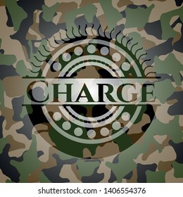 Charge written on a camo texture. Vector Illustration. Detailed.