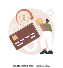 Chargeback abstract concept vector illustration. Payment dispute, pay back, credit and debit card chargeback, return on bank account, retailer money transfer, retrieval request abstract metaphor.