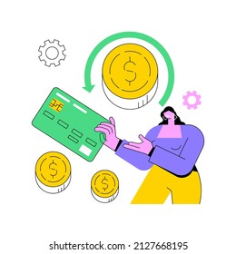 Chargeback abstract concept vector illustration. Payment dispute, pay back, credit and debit card chargeback, return on bank account, retailer money transfer, retrieval request abstract metaphor.