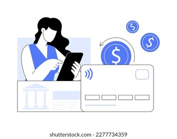 Chargeback abstract concept vector illustration. Payment dispute, pay back, credit and debit card chargeback, return on bank account, retailer money transfer, retrieval request abstract metaphor.