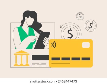 Chargeback abstract concept vector illustration. Payment dispute, pay back, credit and debit card chargeback, return on bank account, retailer money transfer, retrieval request abstract metaphor.