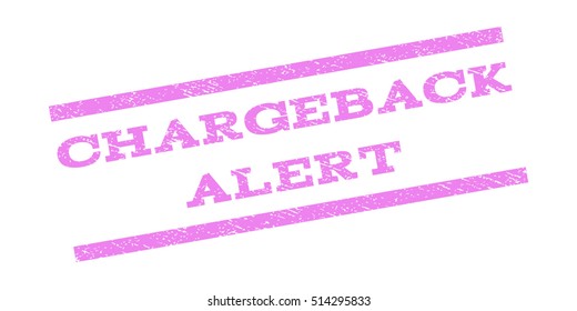 Chargeback Alert watermark stamp. Text tag between parallel lines with grunge design style. Rubber seal stamp with unclean texture. Vector violet color ink imprint on a white background.