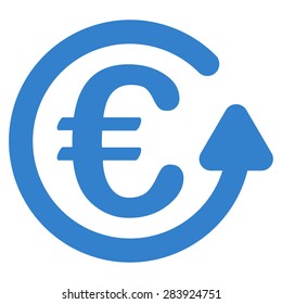 Chargeback from BiColor Euro Banking Icon Set. Vector style: flat, cobalt symbol, rounded angles, white background.