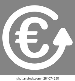 Chargeback from BiColor Euro Banking Icon Set. Vector style: flat, white symbol, rounded angles, gray background.