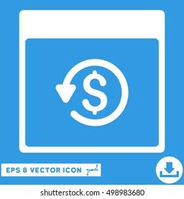 Chargeback Calendar Page icon. Vector EPS illustration style is flat iconic symbol, white color.