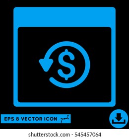 Chargeback Calendar Page icon. Vector EPS illustration style is flat iconic symbol, blue color.