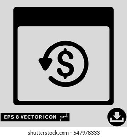Chargeback Calendar Page icon. Vector EPS illustration style is flat iconic symbol, black color.