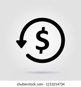 Chargeback glyph icon, e commerce and marketing