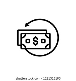 Chargeback glyph icon, e commerce and marketing, return on investment sign vector graphics, a linear pattern on a white background, eps 10.