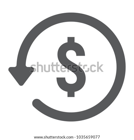 Chargeback glyph icon, e commerce and marketing, return on investment sign vector graphics, a linear pattern on a white background, eps 10.