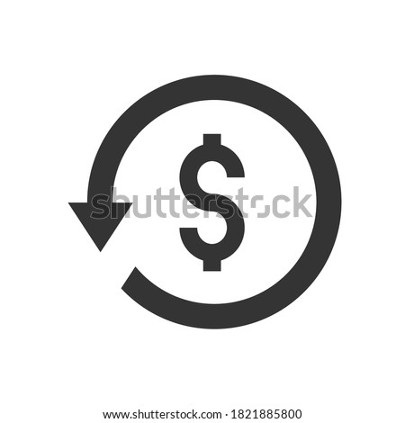 Chargeback glyph icon, line style.
Chargeback is a time when money is held by the bank because of a dispute when a card transaction occurs. Vector illustration. Design on white background. EPS 10