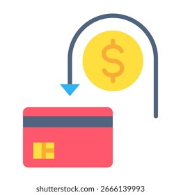 Ícone de chargeback Ilustração de vetor de design plano