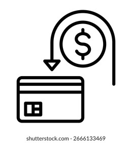 Vektorgrafik für Chargeback-Symbolliniendesign