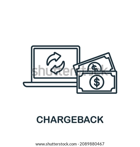 Chargeback icon. Line element from affiliate marketing collection. Linear Chargeback icon sign for web design, infographics and more.