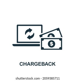 Chargeback icon. Monochrome sign from affiliate marketing collection. Creative Chargeback icon illustration for web design, infographics and more