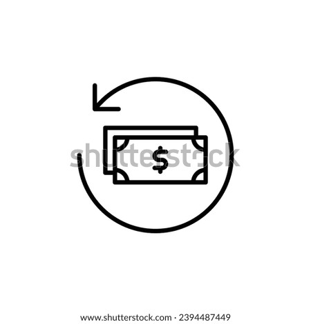 Chargeback icon. Simple outline style. Reimburse, rebate, money refund, purchase, cancel payment, transaction, business concept. Thin line symbol. Vector illustration isolated