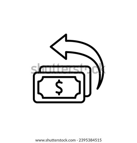 Chargeback icon. Simple outline style. Reimburse, rebate, money refund, purchase, cancel payment, transaction, business concept. Thin line symbol. Vector illustration isolated