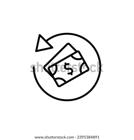 Chargeback icon. Simple outline style. Reimburse, rebate, money refund, purchase, cancel payment, transaction, business concept. Thin line symbol. Vector illustration isolated