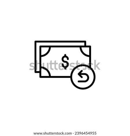 Chargeback icon. Simple outline style. Reimburse, rebate, money refund, purchase, cancel payment, transaction, business concept. Thin line symbol. Vector illustration isolated