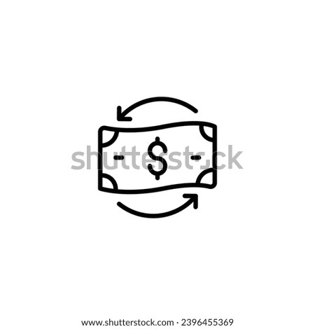 Chargeback icon. Simple outline style. Reimburse, rebate, money refund, purchase, cancel payment, transaction, business concept. Thin line symbol. Vector illustration isolated