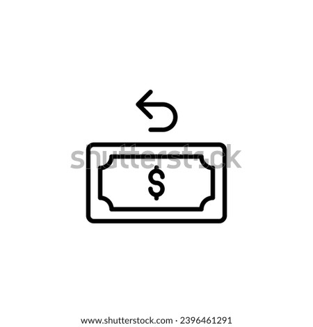 Chargeback icon. Simple outline style. Reimburse, rebate, money refund, purchase, cancel payment, transaction, business concept. Thin line symbol. Vector illustration isolated