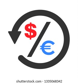 Chargeback icon symbol, return money isolated on white background .