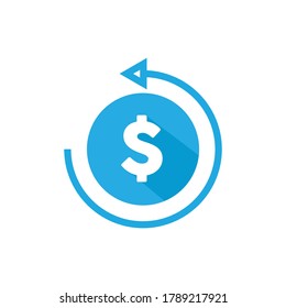 Chargeback Symbol, Geld zurückgeben. Vektorgrafik