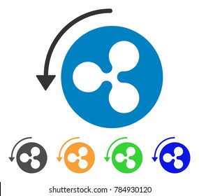 Chargeback Ripple icon. Vector illustration style is a flat iconic chargeback ripple symbol with gray, yellow, green, blue color versions. Designed for web and software interfaces.