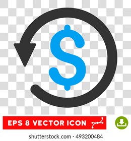 Chargeback vector icon. Image style is a flat blue and gray iconic symbol.