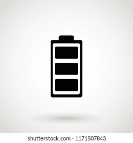 charged battery icon - vector infographic. Isolated on white background